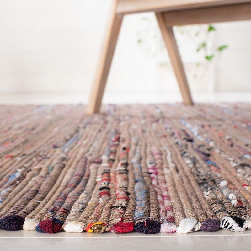 Rag Rug RAR121 Hand Woven Indoor Area Rug - 6'x6' - Rust/Multi - Safavieh
