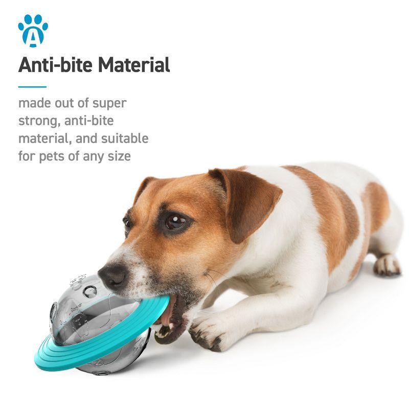 ANYPET Dog Planet Interactive Toy Puzzle Treat Ball, Food Dispensing Chew Toys for Medium to Large Dogs, Blue