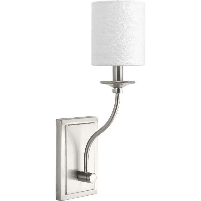 Bonita Brushed Nickel Wall Sconce with Summer Linen Shade