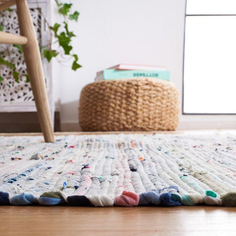 Rag Rug RAR121 Hand Woven Indoor Runner Rug - Grey/Multi - 2'3"x9' - Safavieh.