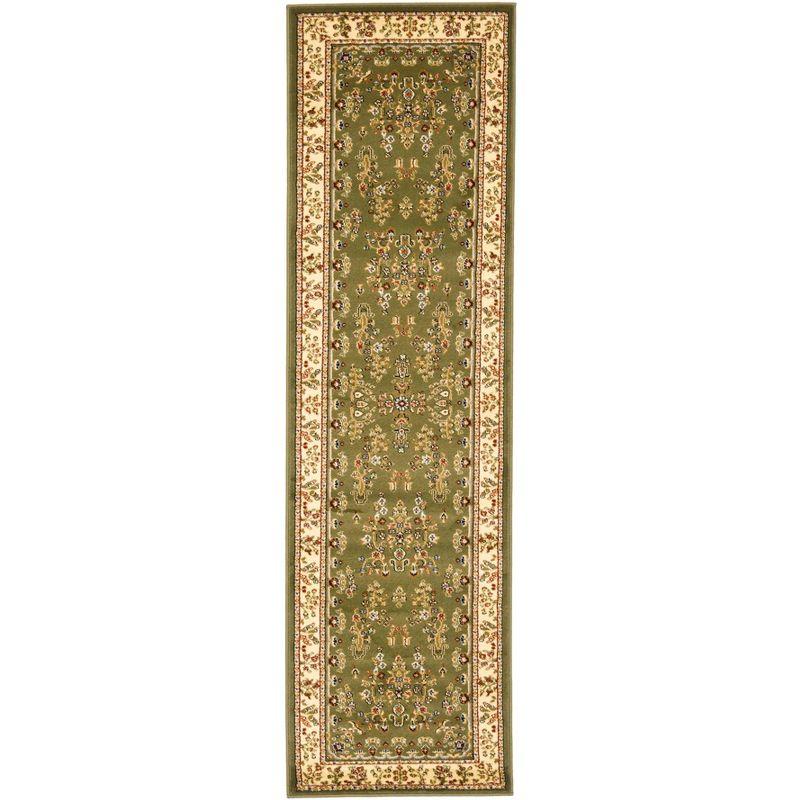 Lyndhurst Sarouk LNH331 Power Loomed Indoor Runner Rug - Sage/Ivory - 2'3"x8' - Safavieh