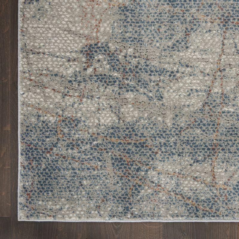 Rustic Textures Light Grey/Blue Synthetic 5'3" x 7'3" Area Rug