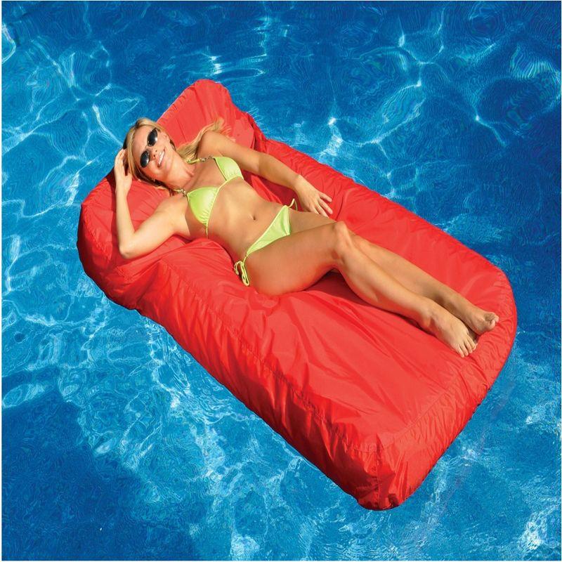 72" Red Inflatable SunSoft Fabric Pool Lounger