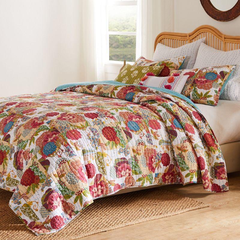 Greenland Home Fashions Jewel Boho Patchwork Print Quilt Set