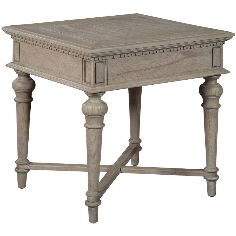 Gray Rectangular Wood End Table with Drawer