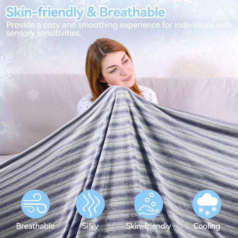 Catalonia Reversible Cooling Blanket, Lightweight Summer Comforter for Hot Sleepers, Silky Soft Summer Duvet Throw Size, 50 x 60 inches, Soft Breathable