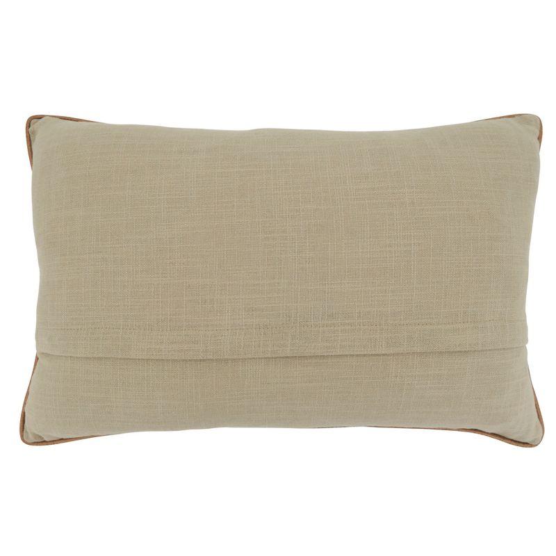 Saro Lifestyle Embroidered Bird + Branch Pillow - Poly Filled, 14"x22" Oblong, Natural