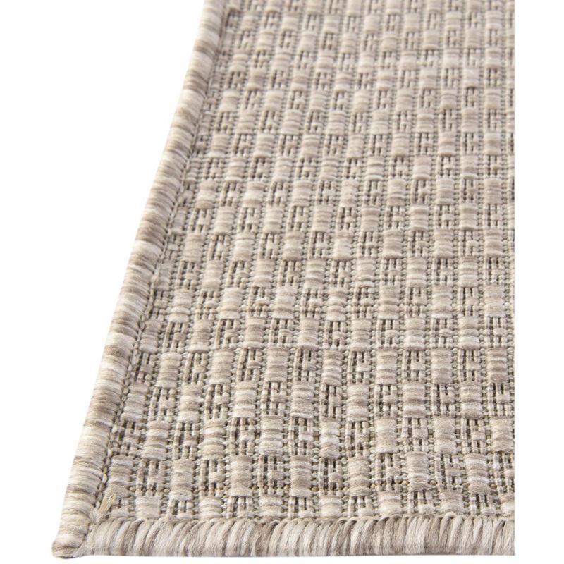 Unique Loom 4' 1 x 6' 1 Rectangle Indoor/Outdoor Solid Beige Area Rug