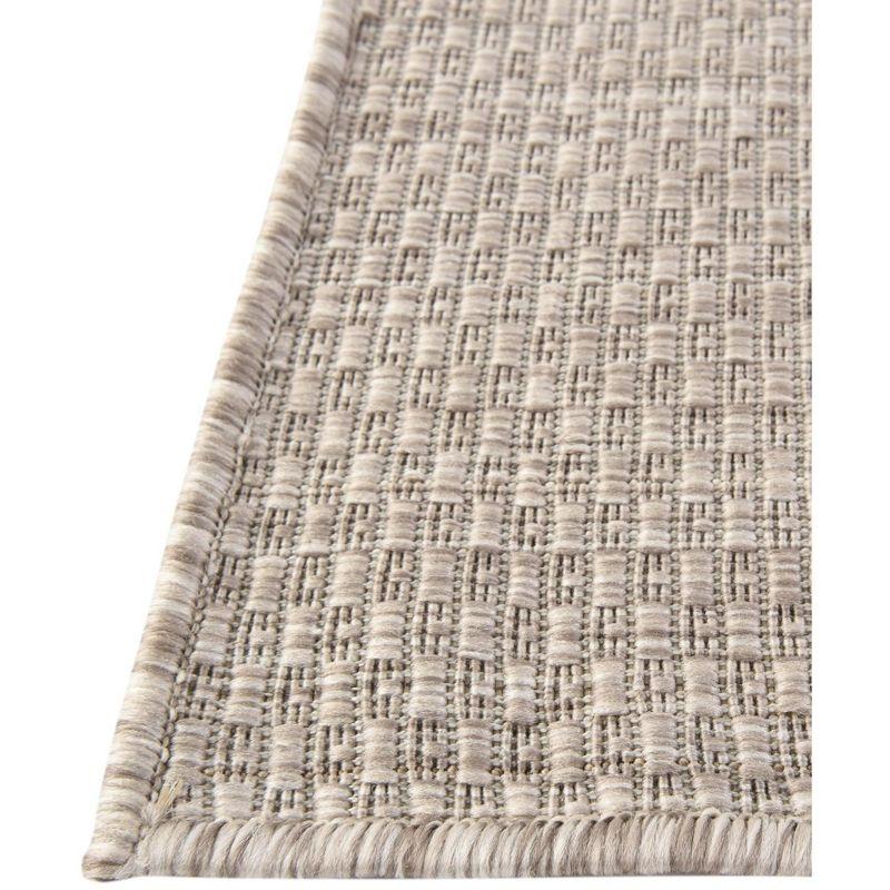 Beige Rectangular Stain-Resistant Outdoor Area Rug