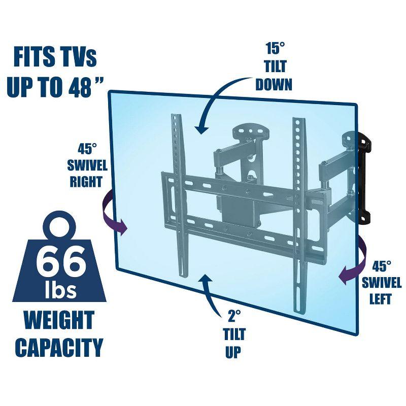 Mount-it Black Corner Mount for Holds up to 66 lbs