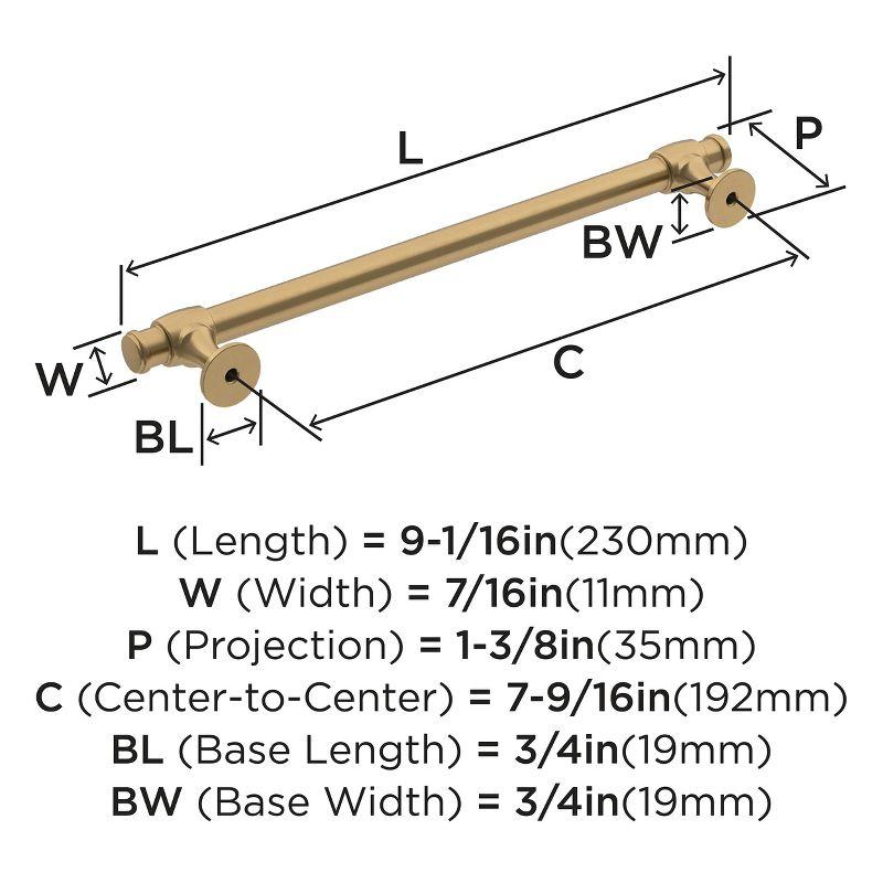 Amerock Winsome 7-9/16 inch (192mm) Center-to-Center Champagne Bronze Cabinet Pull