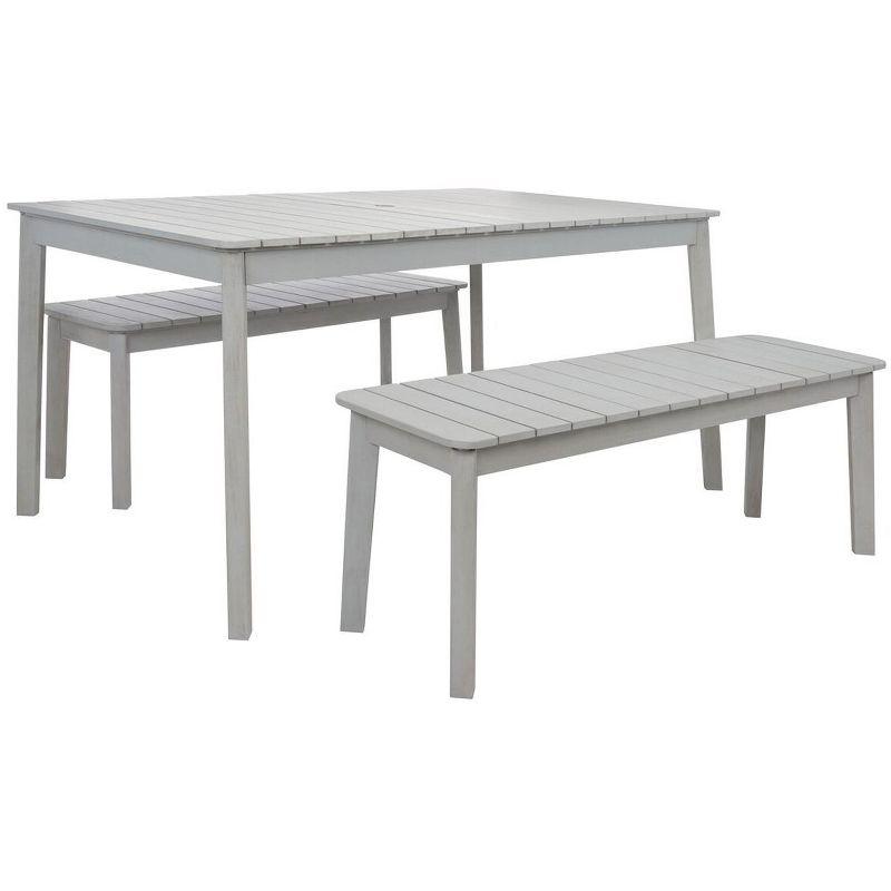 Europa 60" Gray Acacia Wood Outdoor Dining Set