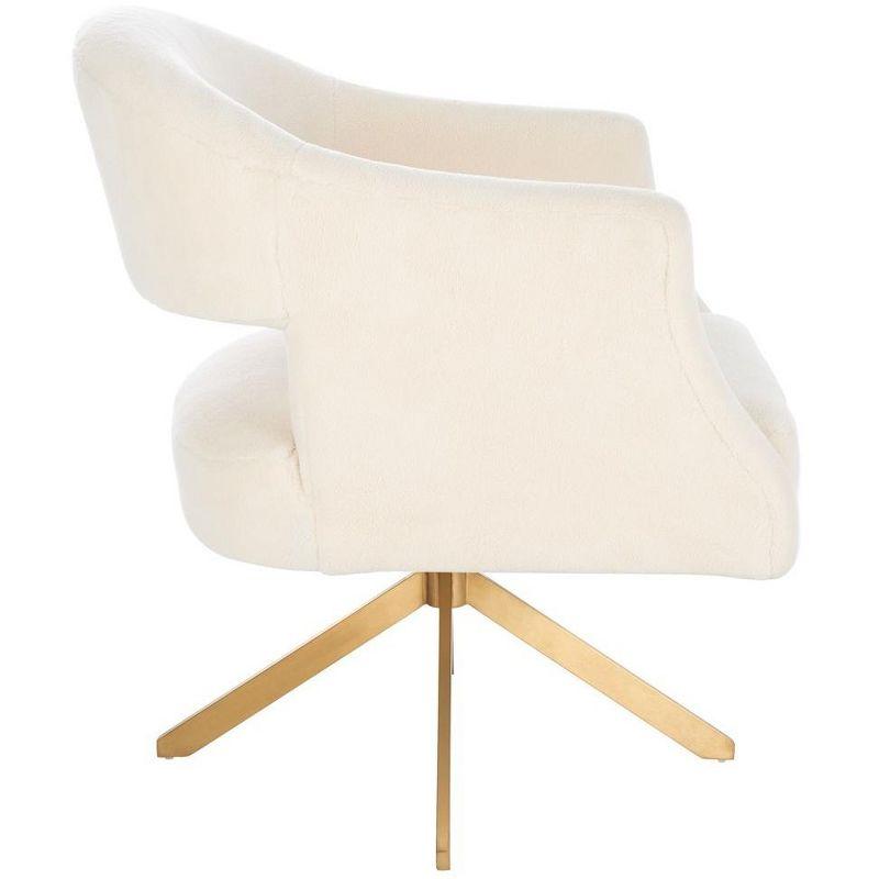 Quartz Swivel Accent Chair - Ivory/Gold - Safavieh.