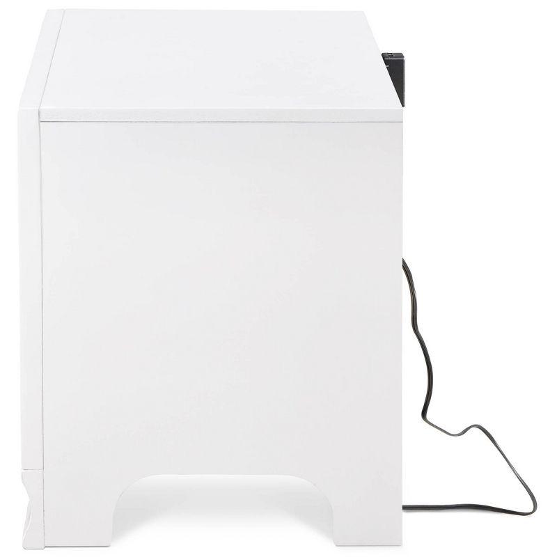 Edmond 1 Drawer Nightstand with USB White - ClickDecor