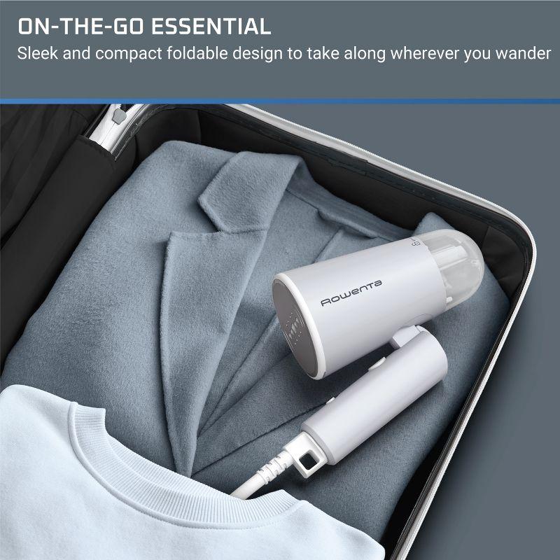 Rowenta Handheld Garment Steamer for Clothes Travel Steam Gray: Travel-Size, Vertical Steam, Comfort-Grip Handle, 1099W