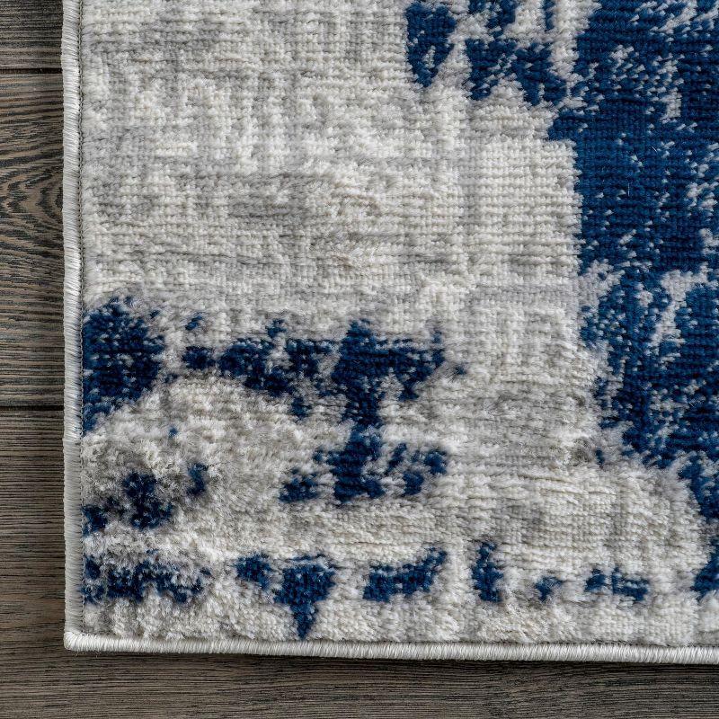 Madalynn Abstract Blue Synthetic 4' x 6' Area Rug