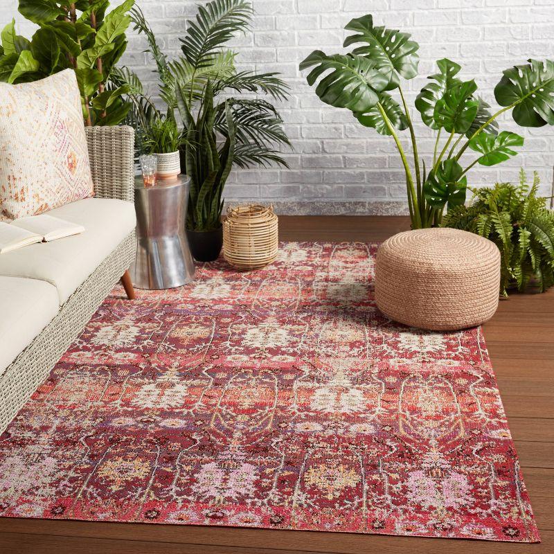 4'x6' Genesee Indoor/Outdoor Trellis Area Rug Red/Beige - Jaipur Living