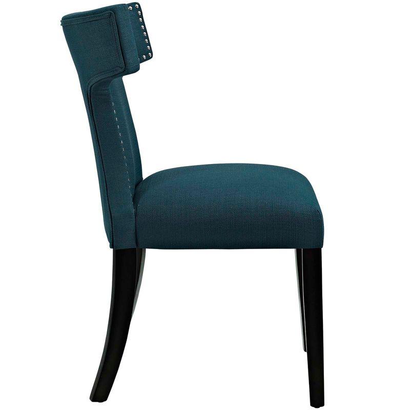 Azure Upholstered Parsons Side Chair with Black Wood Legs