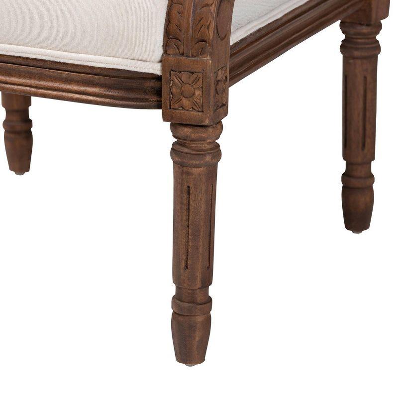 bali & pari Desmond Accent Chair: Traditional French Design, Foam Padded, Woven Back