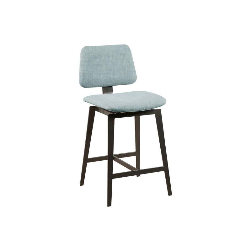 Ink+Ivy 25" Rogue Armless 360 Degree Swivel Counter Height Barstool Dusty Blue: Contemporary Design, Metal Legs, Foam Fill