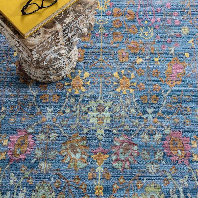 Lustrous Blue Overdyed 27" Hand-Knotted Runner Rug