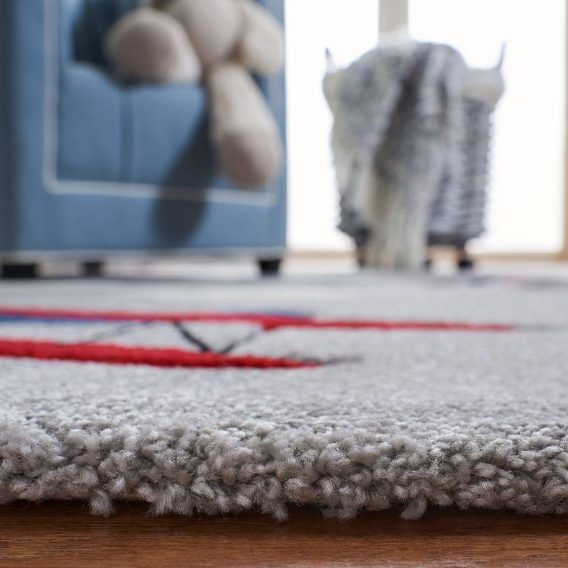Carousel Kids  CRK137 Loomed Indoor Area Rug - Light Grey/Red - 2'x3' - Safavieh