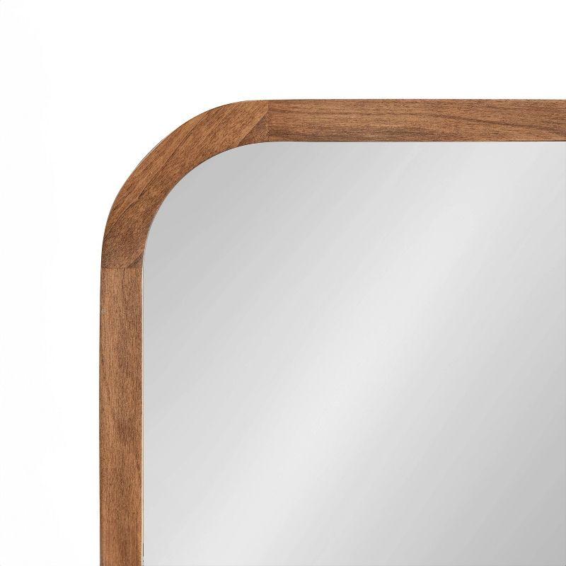 Kate & Laurel All Things Decor 24"x36" Hutton Wood Framed Radius Rectangle Mirror Rustic Brown