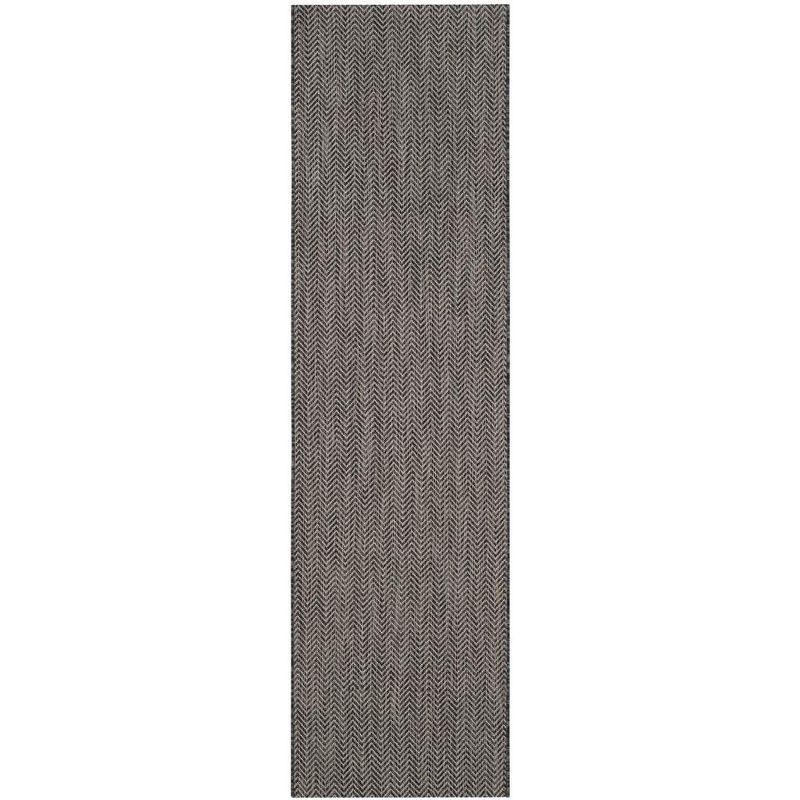 Courtyard CY8022 Power Loomed Indoor and Outdoor Runner Rug - Black/Beige - 2'3"x12' - Safavieh