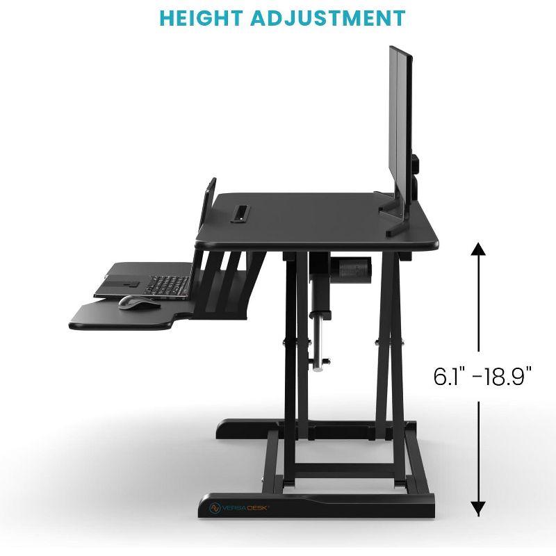 Black Electric Height Adjustable Standing Desk Converter with Keyboard Tray