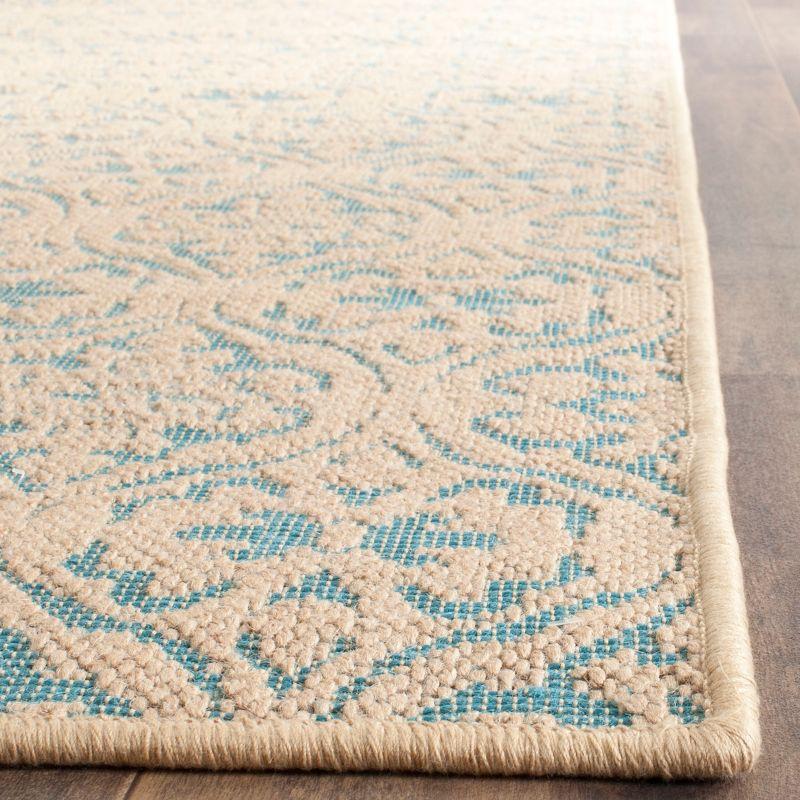 Natural Turquoise Sisal 4' x 6' Hand-Knotted Area Rug