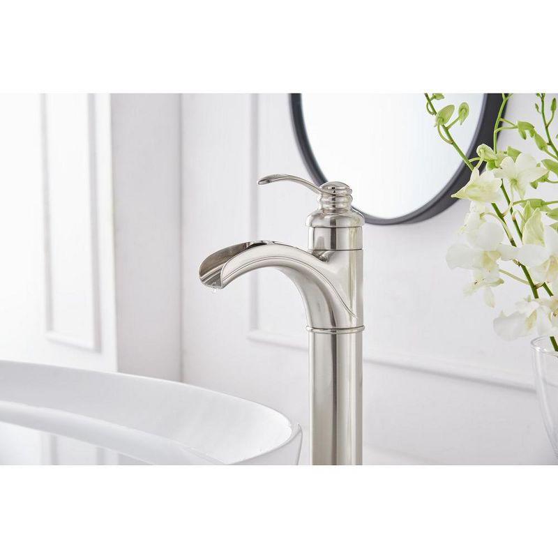 BWE Waterfall Single Hole Single-Handle Vessel Bathroom Faucet With Pop-up Drain Assembly