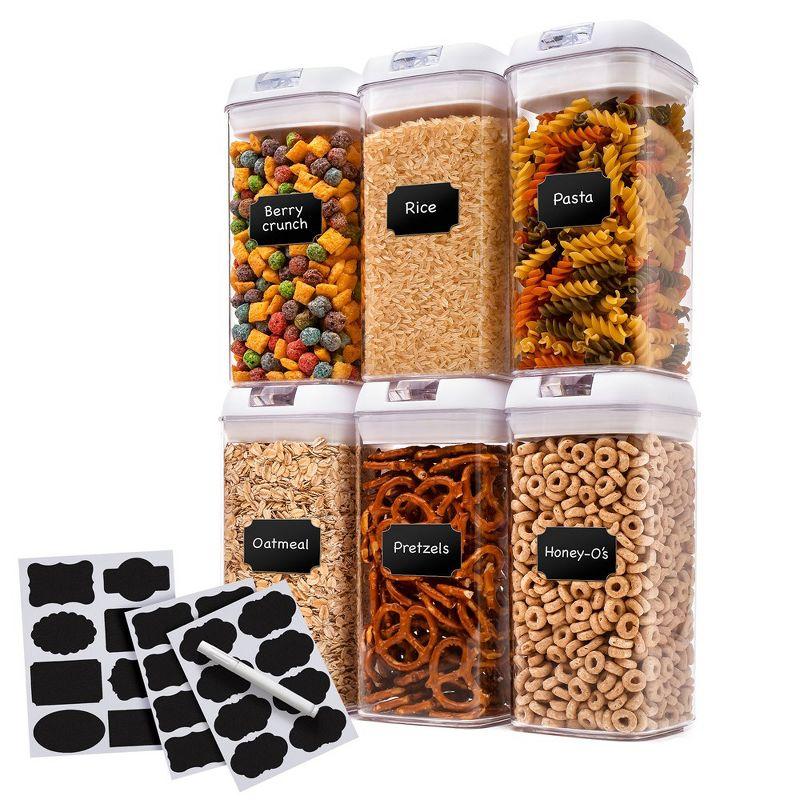 Cheer Collection Food Storage - Set of 6 Containers and 6 Lids