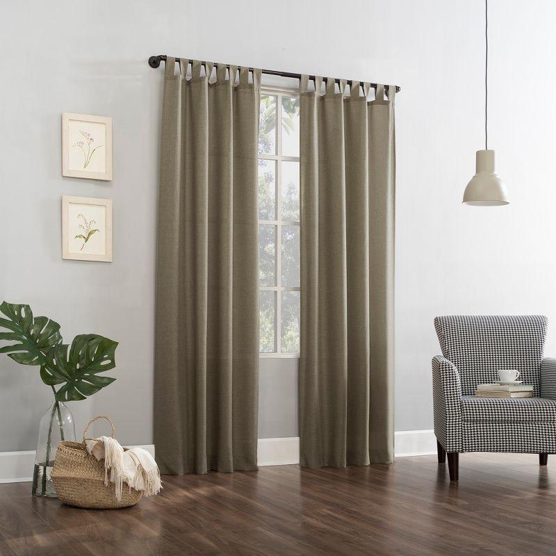 No. 918 Light Filtering Semi-Sheer Joshua Heathered Texture Tab Top Curtain Panel