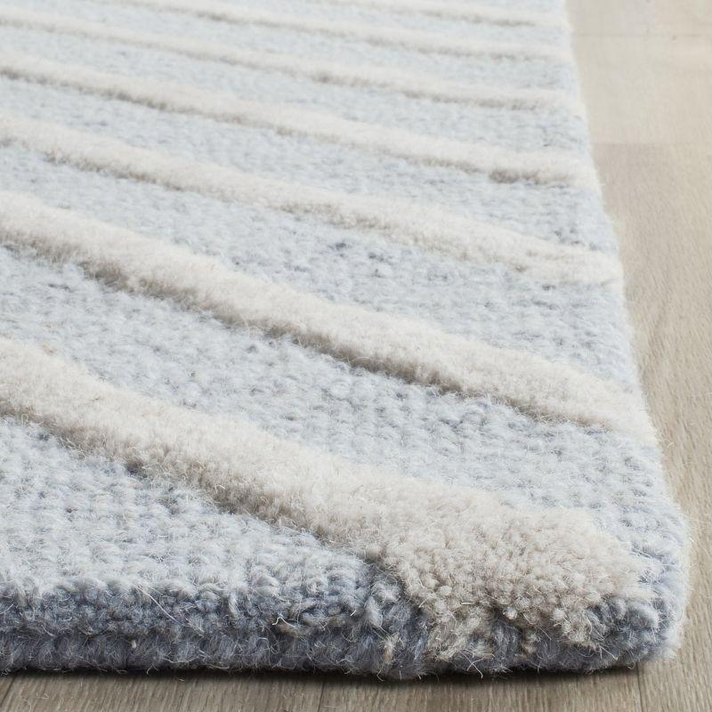 Elegant Light Blue and Ivory Hand-Tufted Wool Area Rug, 8' x 10'