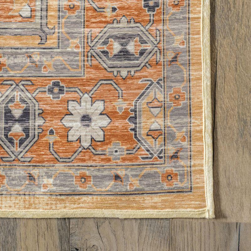 Nuloom Cira Traditional Vintage Machine Washable Indoor Area Rug, 5' x 8', Beige