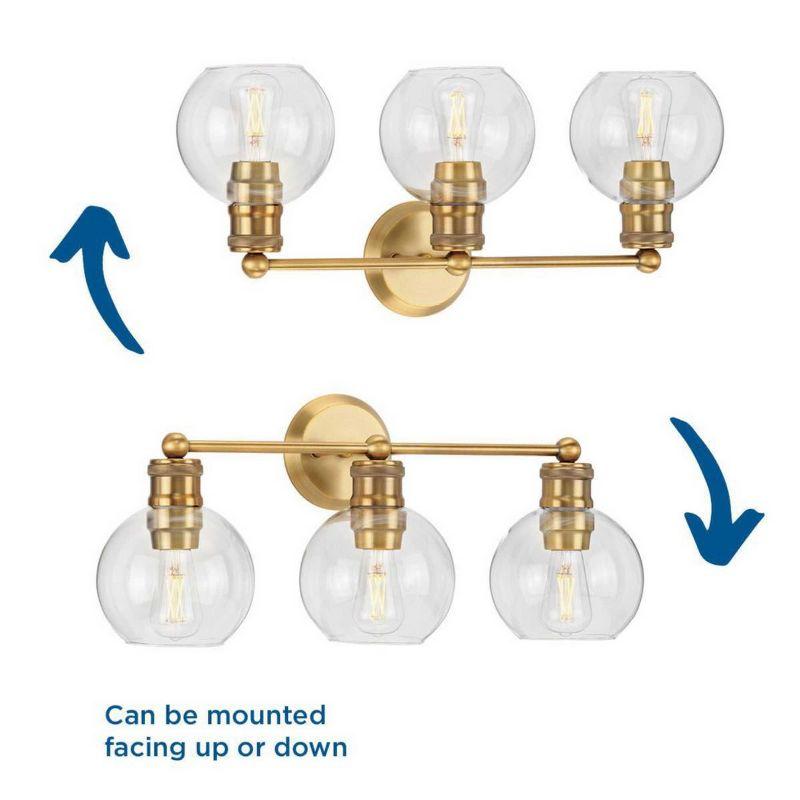 Progress Lighting Hansford 3-Light Vintage Brass Bath Vanity