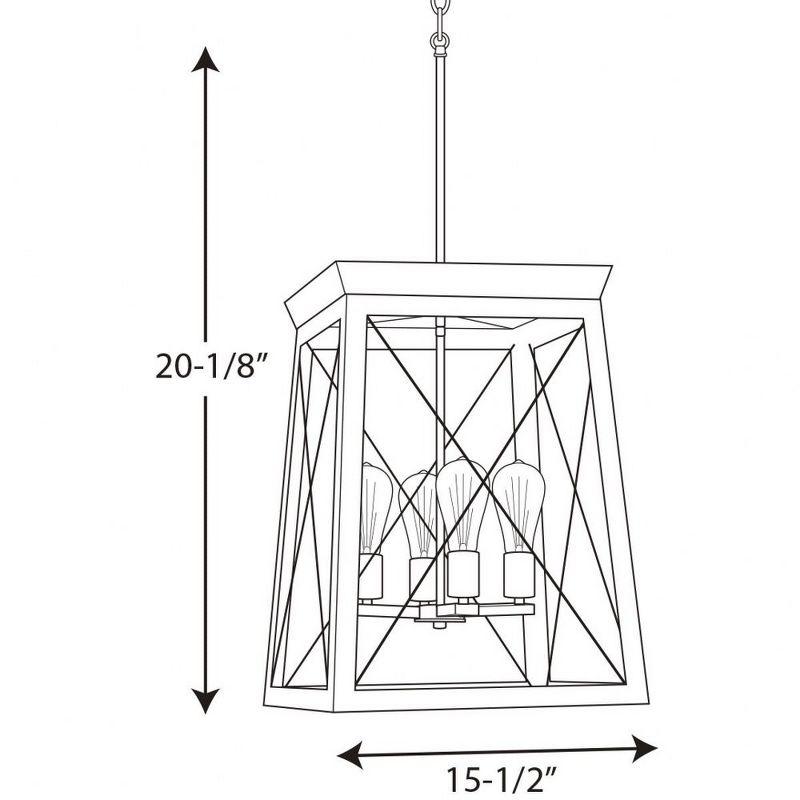 Progress Lighting Briarwood 4-Light Foyer Pendant, Antique Bronze Finish, Vintage-Style Bulbs, Steel Material