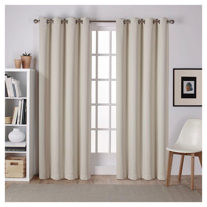 Linen Blackout Grommet Top Curtain Panels, 52" x 96"