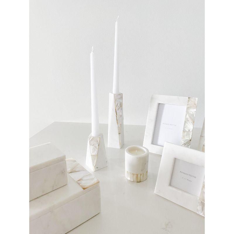 Mother Of Pearl Marble Marble Tabletop Candlestick