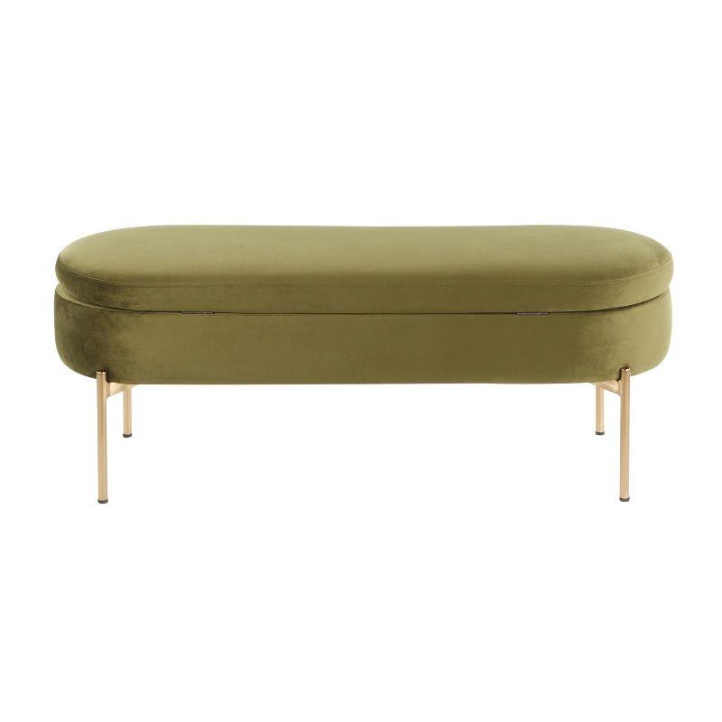 Velvet Upholstered Storage Bench