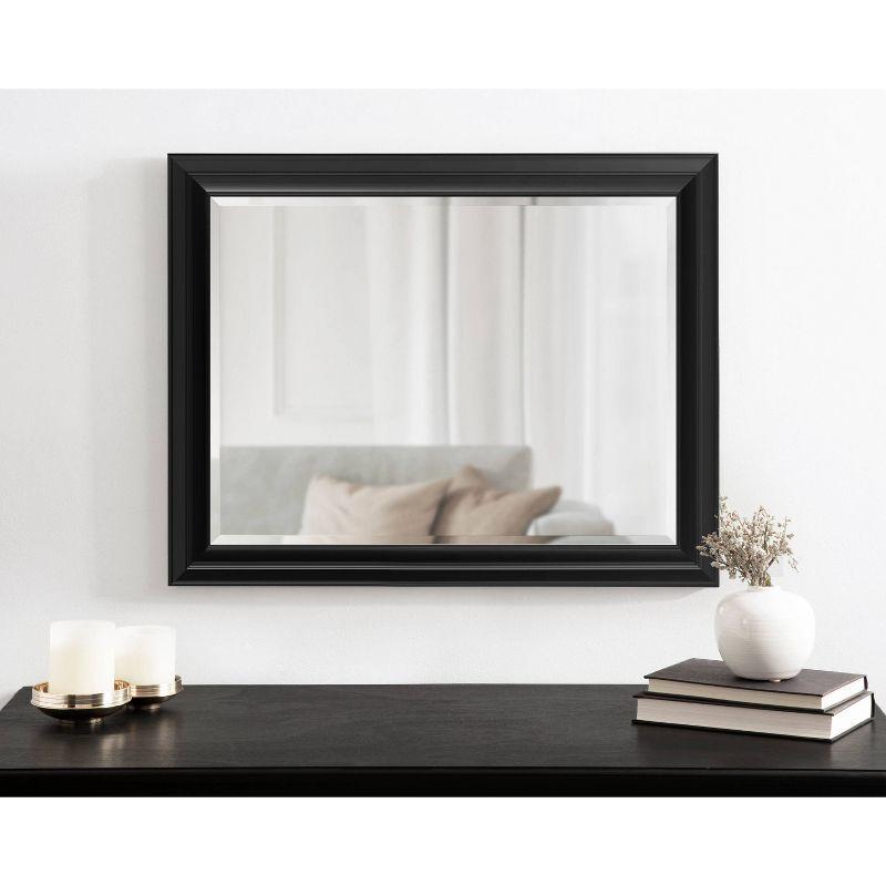 Black Rectangular Wood Vanity Wall Mirror 22"x28"