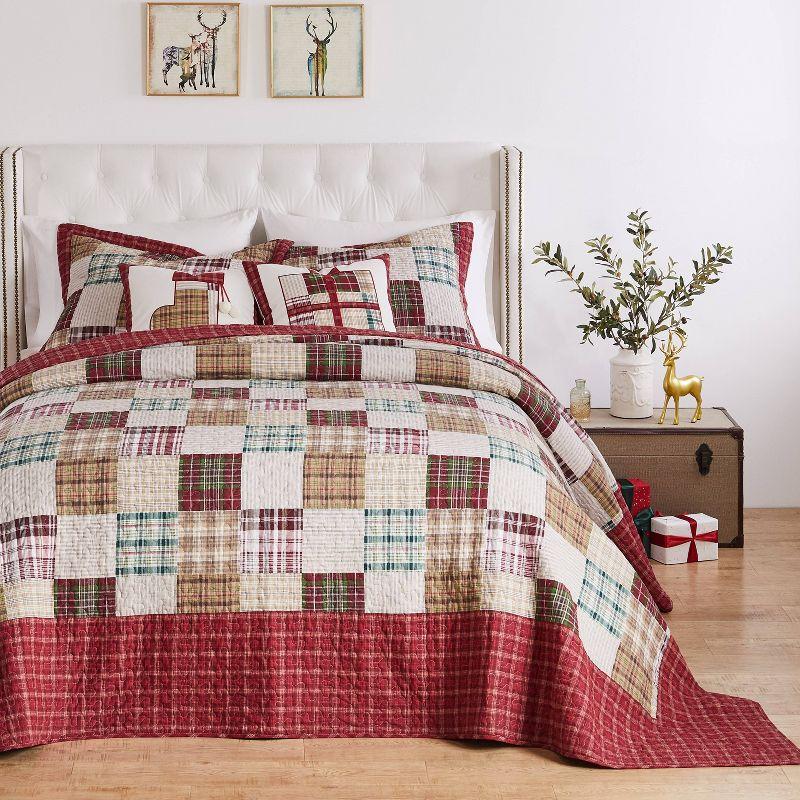 Oxford Plaid Reversible Quilt Set