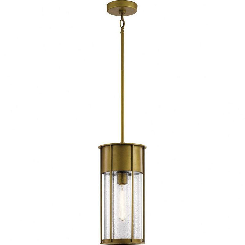 Camillo™ 18" 1 Light Hanging Pendant with Clear Seeded Glass Black