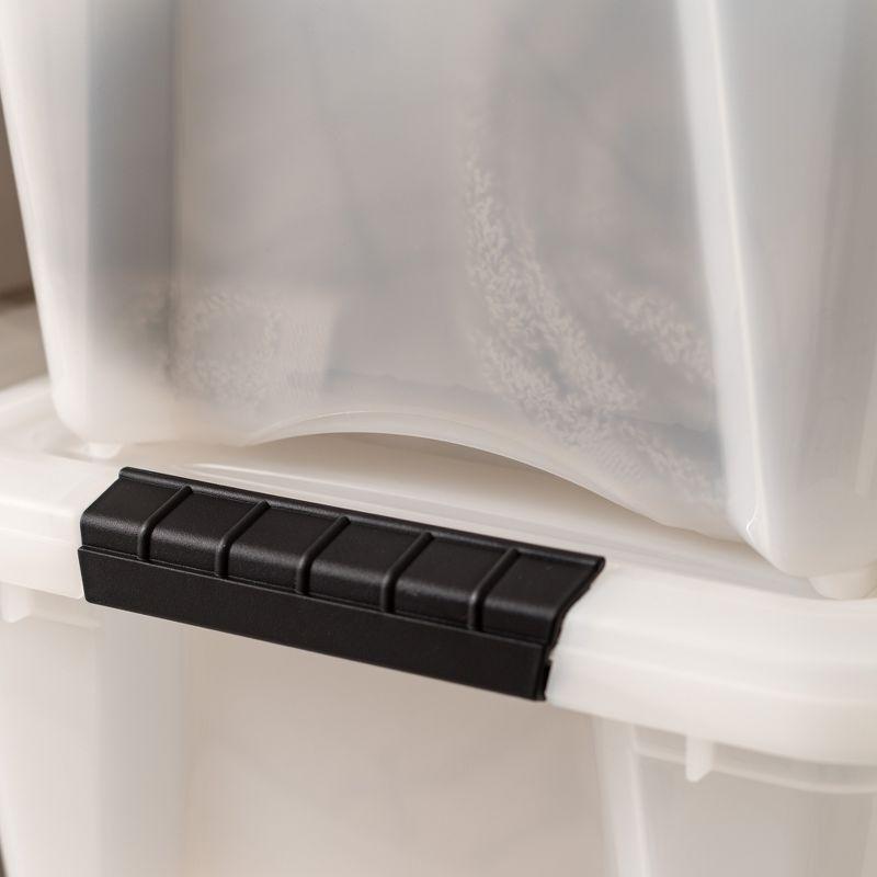 32 Qt./8 Gal. Plastic Storage Boxes with Latching Lids in Black