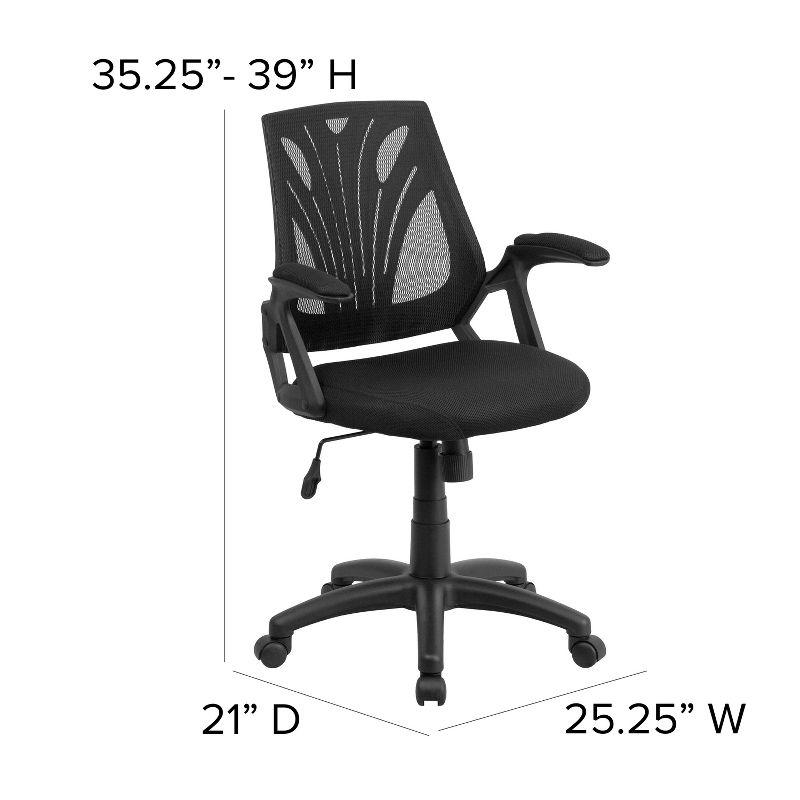 Flash Furniture Mid-Back Designer Mesh Swivel Task Office Chair with Open Arms