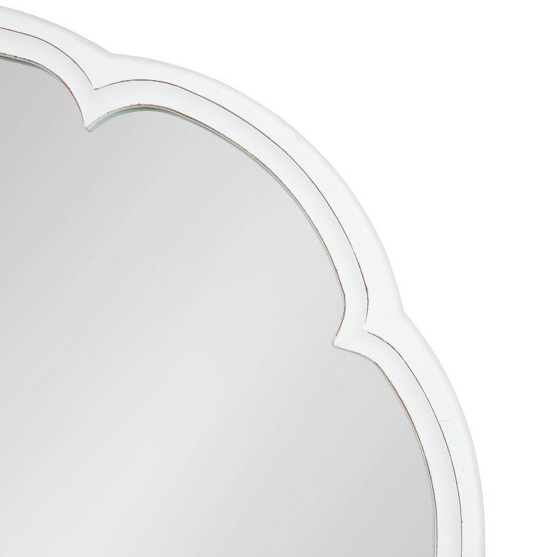 Kate and Laurel Maren Scalloped Wall Mirror, 26" Diameter, White