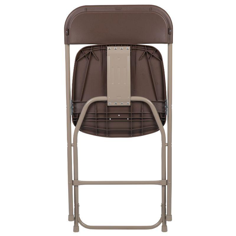 Flash Furniture Hercules Series Plastic Folding Chair Brown - 2 Pack 650LB Weight Capacity Comfortable Event Chair-Lightweight Folding Chair