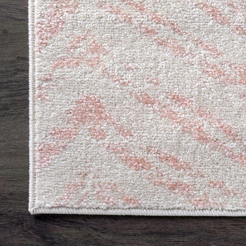 Nuloom Rosanne Geometric 5x7 Indoor Area Rug for Living Room Bedroom Dining Room Kitchen, Pink/Ivory