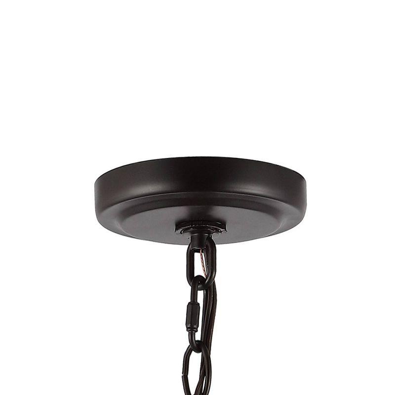 28.5" 7-Light Diantha Contemporary Bohemian Iron/Acrylic LED Pendant Oil Rubbed Bronze/Clear - JONATHAN Y: ETL Listed, Adjustable Height