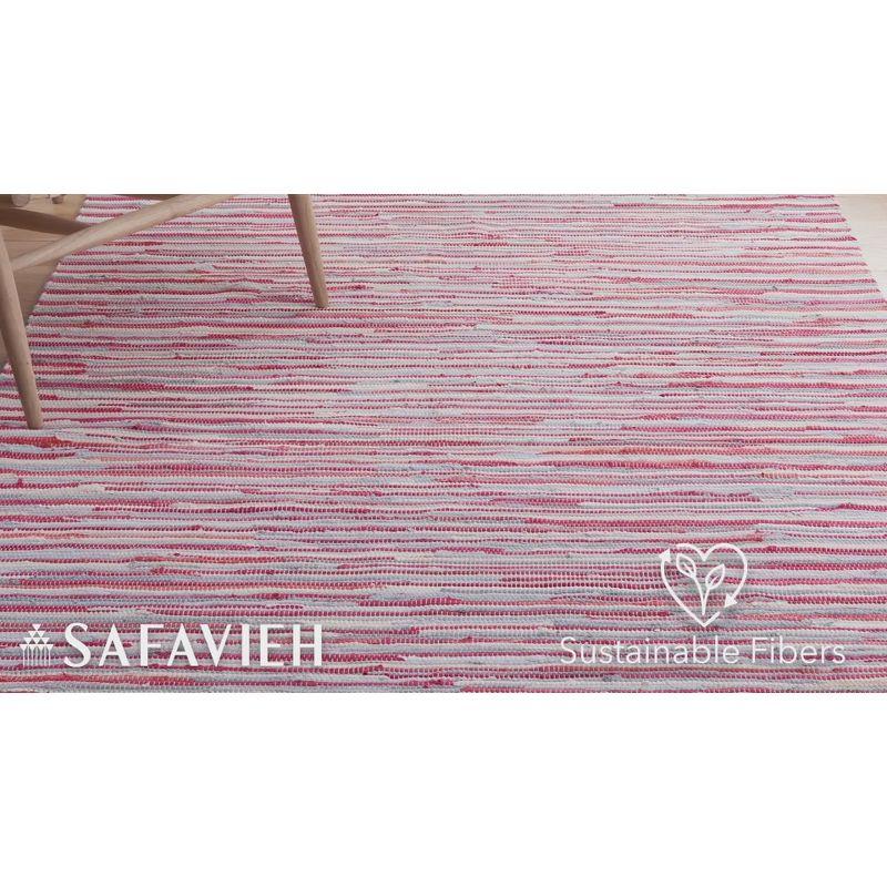 Handmade Boho Stripe Cotton Flat Woven Area Rug, Red 30"x4"